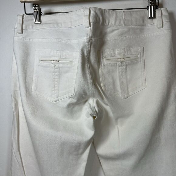 Adam Lippes White Straight Leg Jeans Woman’s 4 GUC Button Pockets - Picture 9 of 16